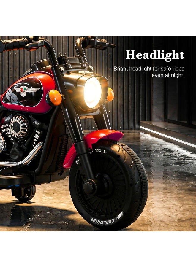 BAYBEE Classic Battery Operated Bike for Kids  | Ride on Kids bike with dazzling light & music | Rechargeable Battery Bike with Foot Accelerator | Electric Bike for Boys Girls 2+ Years Red - Image 4